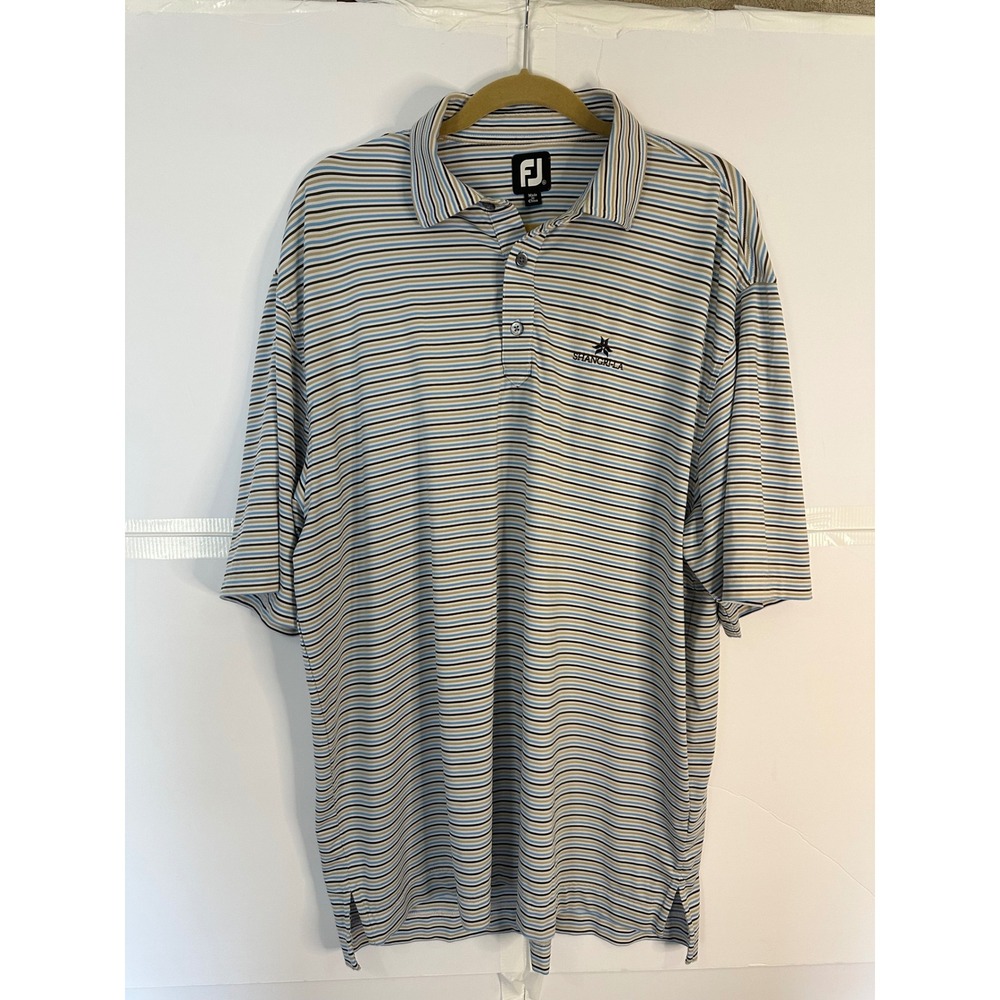 FootJoy Golf‎ Polo Shirt Striped Shangri-La Logo Short Sleeve XL